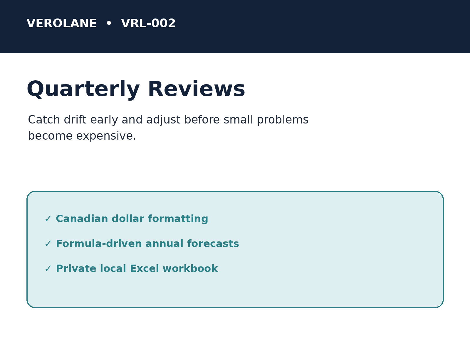 Verolane Annual Financial Planner dashboard preview for income, expenses, savings, and debt.