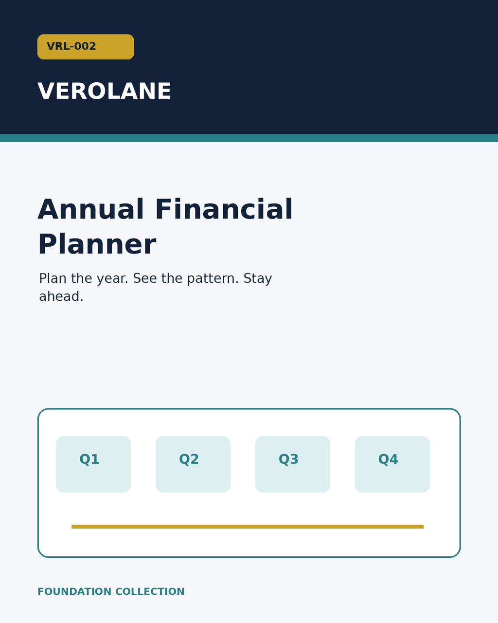 Verolane Annual Financial Planner product cover in the Verolane green brand design.