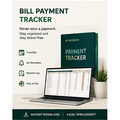Bill payment tracker spreadsheet with due dates and payment status
