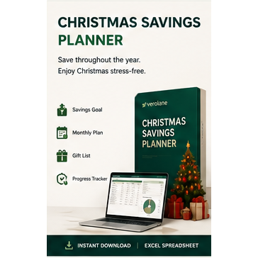 Christmas Savings Planner Spreadsheet | Gift, Holiday Budget & Expense Tracker