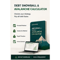 Debt snowball and avalanche calculator spreadsheet dashboard