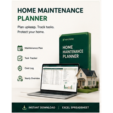 Home Maintenance Planner | Excel Workbook