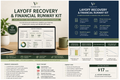 Layoff Recovery and Financial Runway Kit Excel workbook with recovery dashboard, expense triage, runway scenarios, and 90-day plan