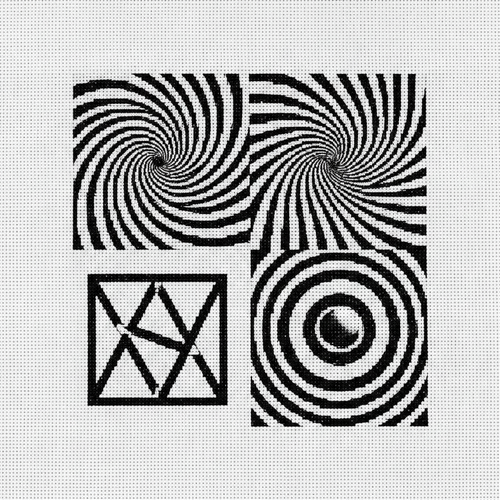 Optical Illusion Tiles geometric cross stitch pattern