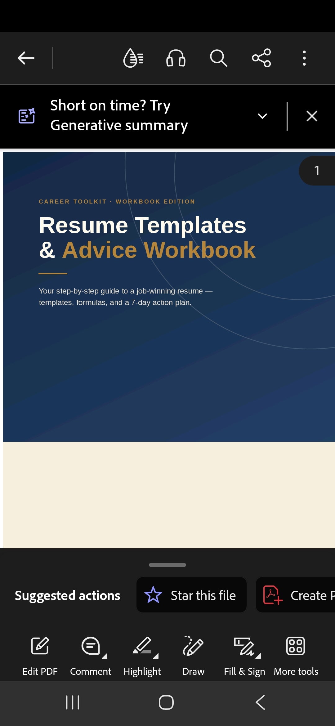 Resume Template and Career Advice Workbook | ATS Friendly Resume Template PDF | Printable Job Search Planner