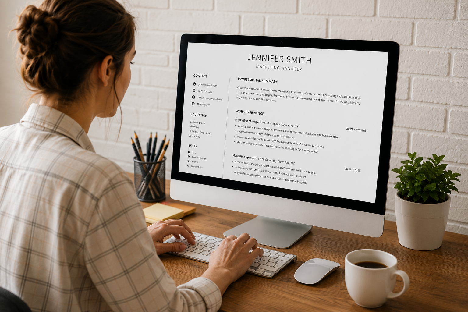 Resume Template and Career Advice Workbook | ATS Friendly Resume Template PDF | Printable Job Search Planner