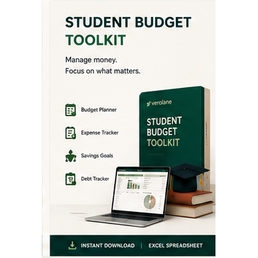 Student Budget Toolkit Spreadsheet | Tuition, Textbook, Scholarship & Expense Planner