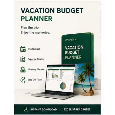 Vacation Budget Planner Spreadsheet | Trip Savings, Bookings & Travel Expenses