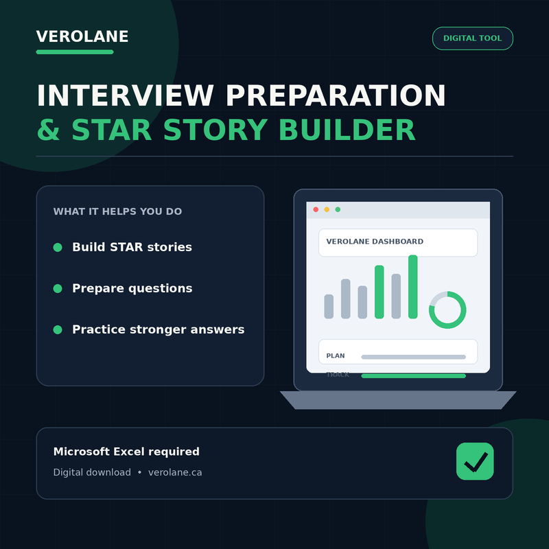 Interview Preparation & STAR Story Builder | Excel Workbook