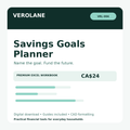 Verolane Savings Goals Planner Excel workbook cover for goals and sinking funds.