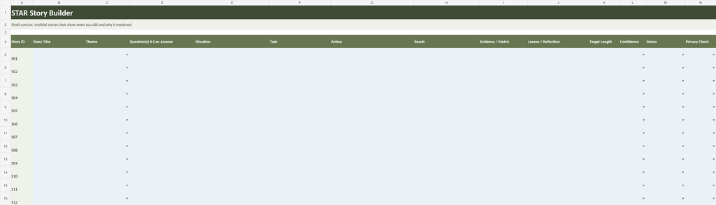 STAR Story Builder worksheet preview