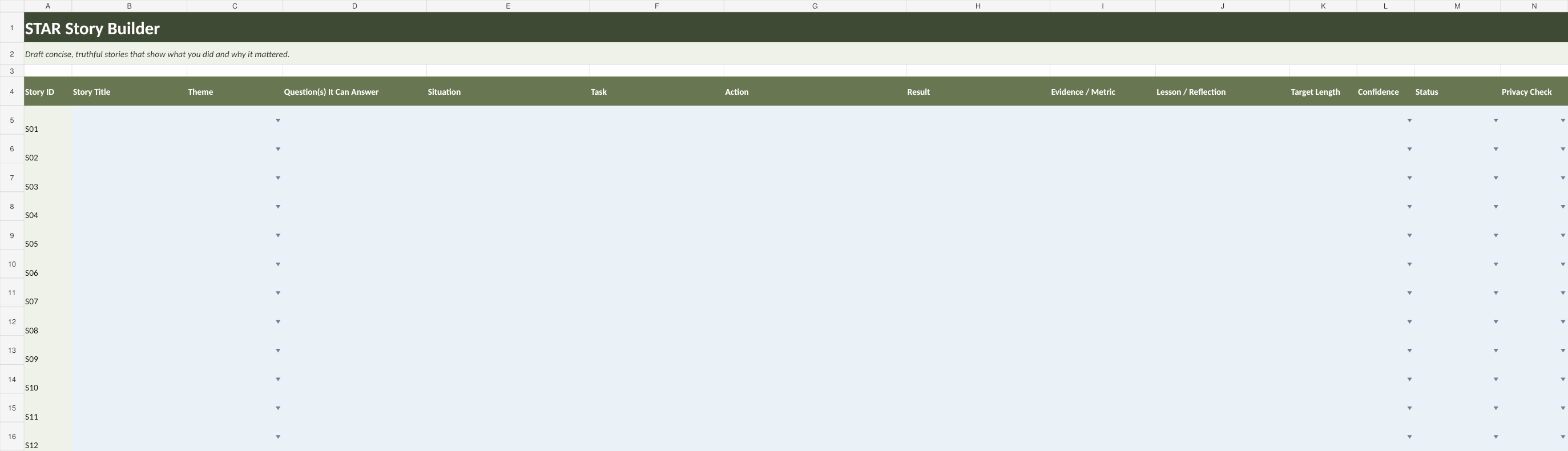 STAR Story Builder worksheet preview