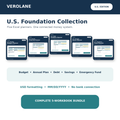 Verolane U.S. Foundation Collection bundle featuring five connected Excel personal finance planners.